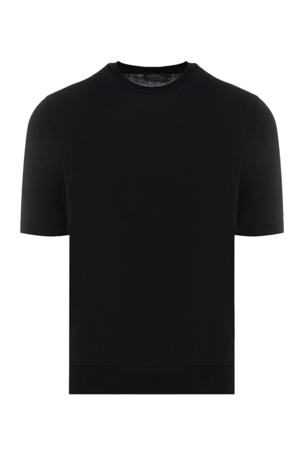 Cesare di Napoli man short sleeve cotton jumper for men, black купить с ценами и фото 176964 - photo 1