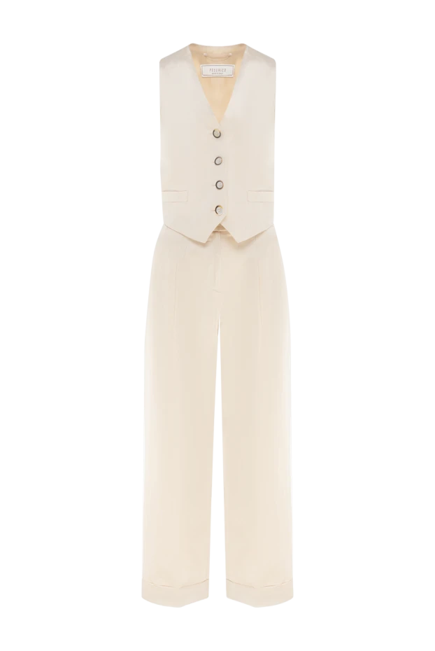 Beige linen suit with buttoned vest women's beige - photo 1
