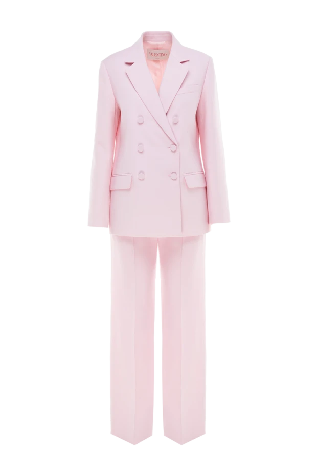 Valentino woman women's pink wool and silk suit with trousers купить с ценами и фото 176969 - photo 1