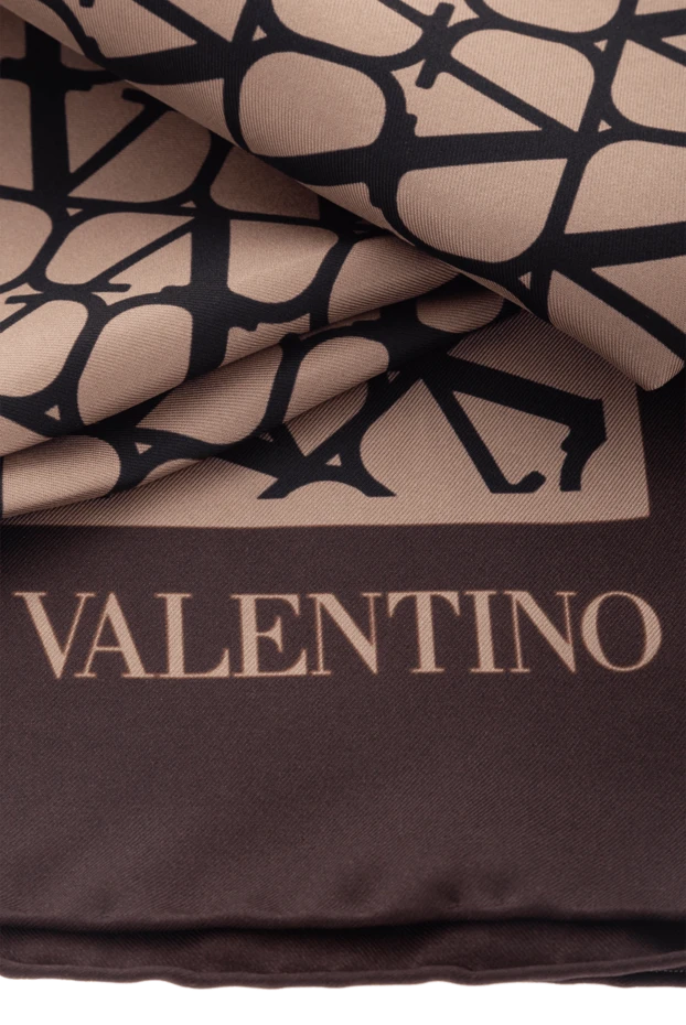 Valentino платок шелковый женский коричневый 176974 - фото 3