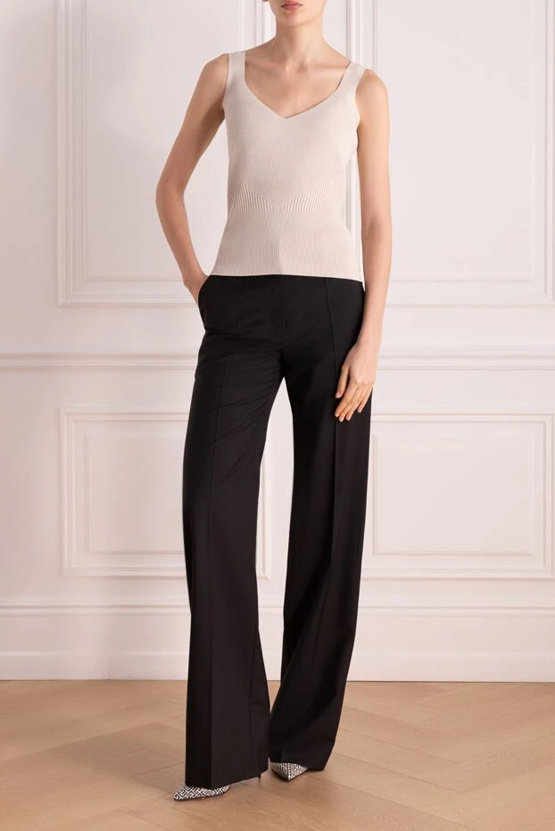 Valentino woman women's black wool and mohair trousers купить с ценами и фото 176976 - photo 2