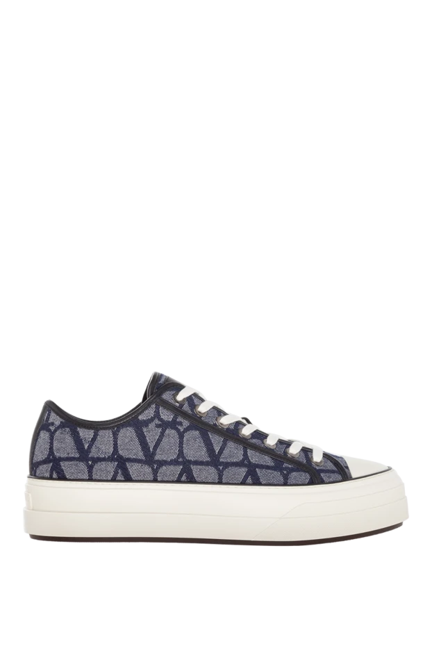 Valentino man cotton and polyester sneakers for men, blue купить с ценами и фото 176986 - photo 1