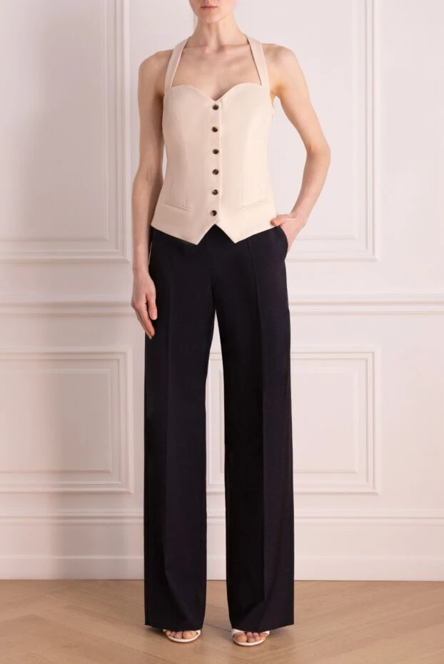 Valentino woman women's blue wool and mohair trousers купить с ценами и фото 176993 - photo 2