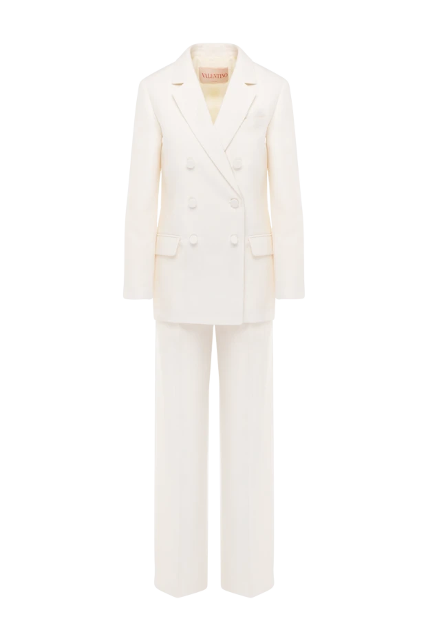 Valentino woman women's white wool and silk suit with trousers купить с ценами и фото 176995 - photo 1