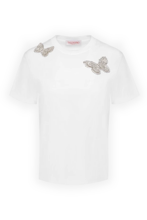 Valentino woman women's white cotton t-shirt купить с ценами и фото 176997 - photo 1