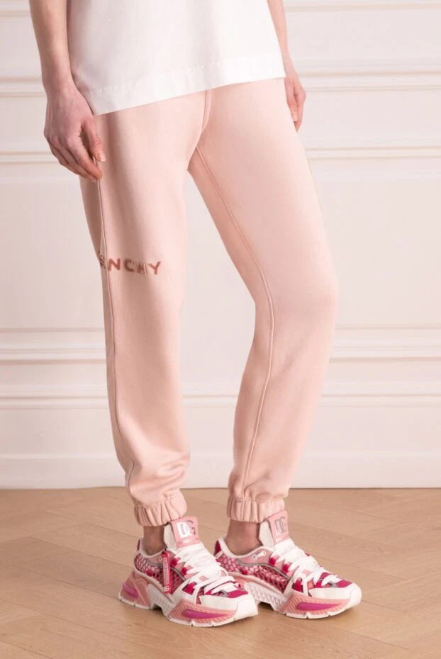 Givenchy штаны из хлопка женские розовые 177012 - фото 3