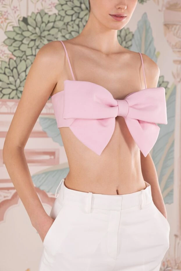 Valentino топ из шерсти и шелка женский розовый 177018 - фото 2