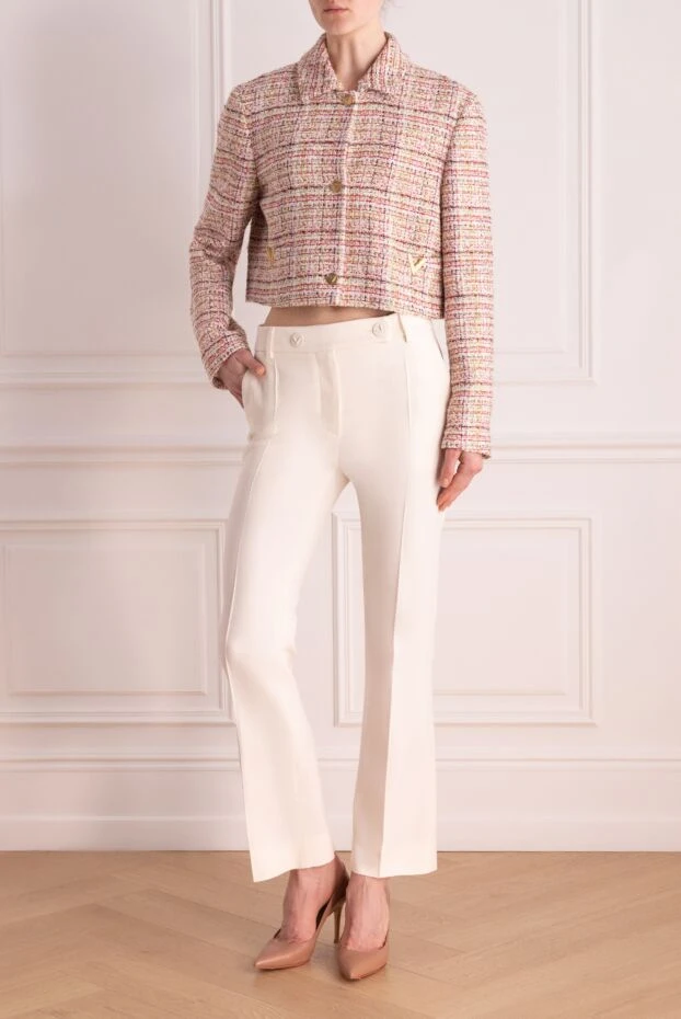 Valentino woman women's beige wool and silk trousers купить с ценами и фото 177025 - photo 2