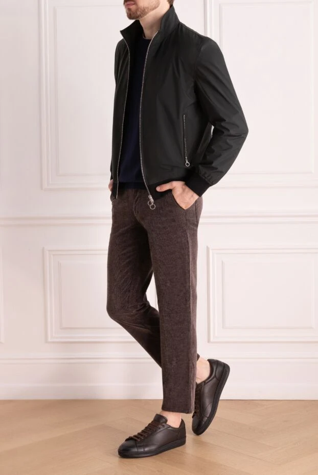 Lightweight men's blue straight-cut jacket with a zip closure
 - photo 2