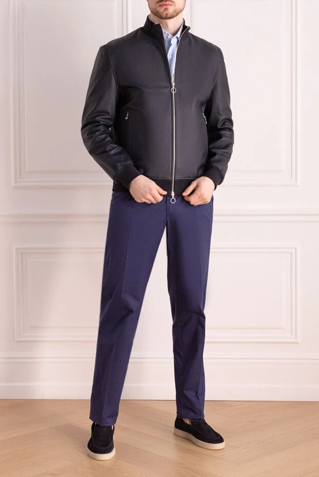 Seraphin куртка из натуральной кожи синяя мужская 177075 - фото 3