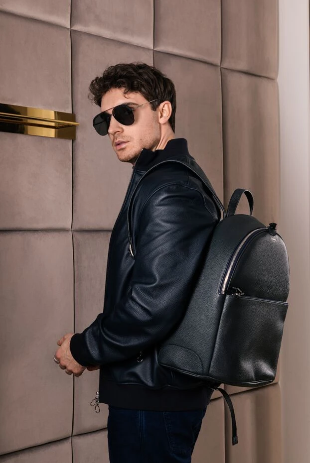 Seraphin куртка из натуральной кожи синяя мужская 177075 - фото 2