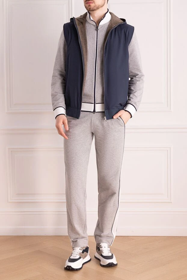 Seraphin жилет из нейлона и кашемира мужской синий 177076 - фото 2