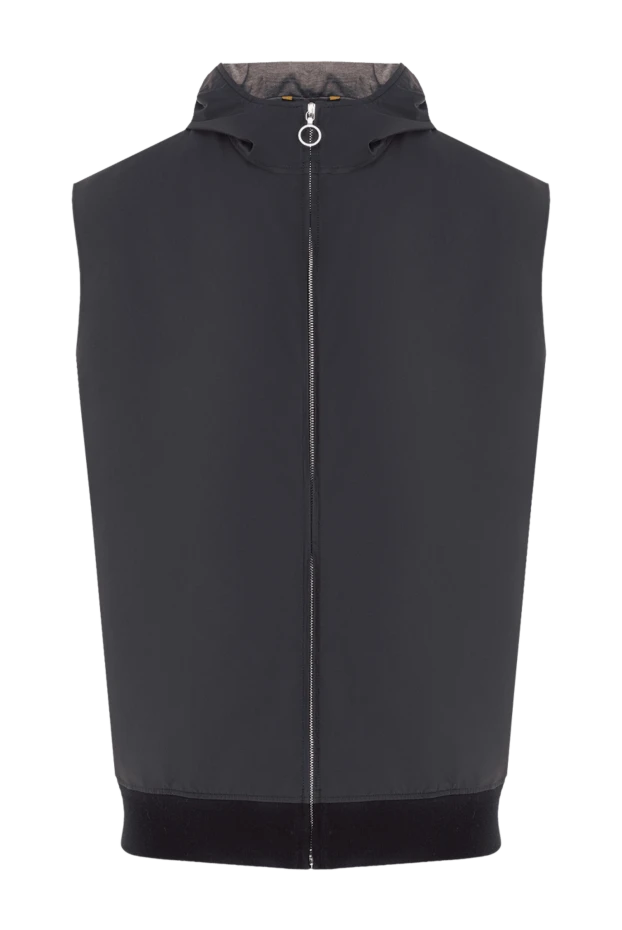 Жилет из нейлона и кашемира мужской черный - фото 1