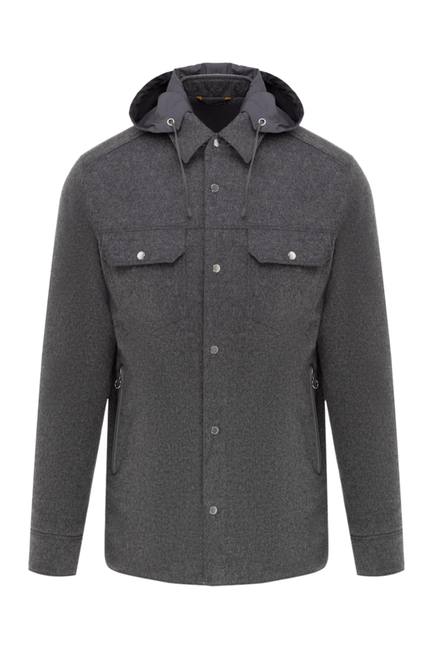 Jacket made of cashmere and nylon gray for men - photo 1
