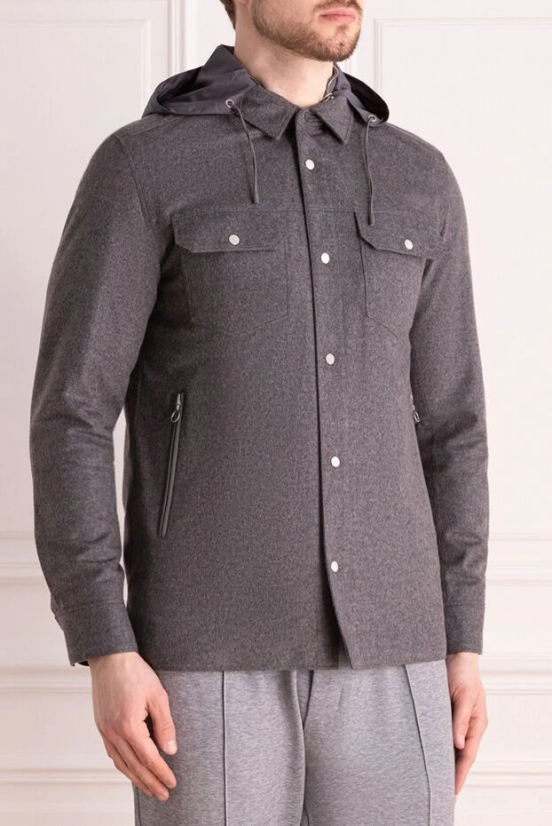 Seraphin куртка из кашемира и нейлона серая мужская 177081 - фото 3