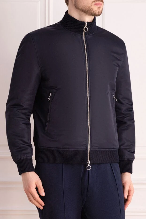 Seraphin men's blue nylon and fur jacket 177086 - photo 3