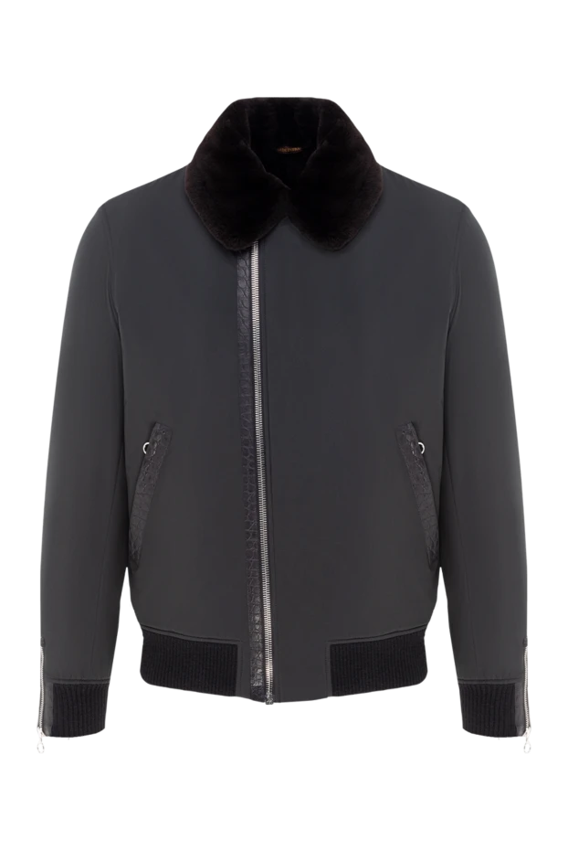 Қолтырауын терісі мен түкті ерлер қара күртеше
- фото 1