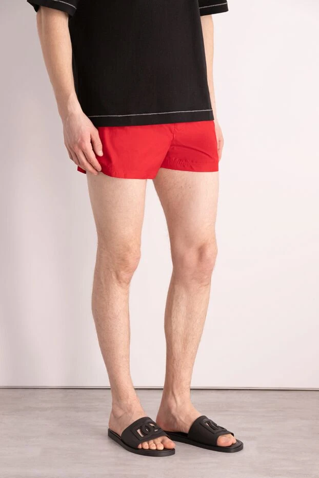 Dolce & Gabbana шорты пляжные из полиэстера мужские красные 177097 - фото 3