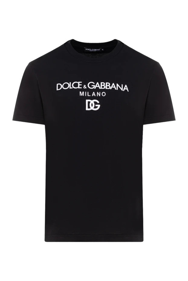 Dolce & Gabbana man cotton t-shirt for men, black купить с ценами и фото 177101 - photo 1