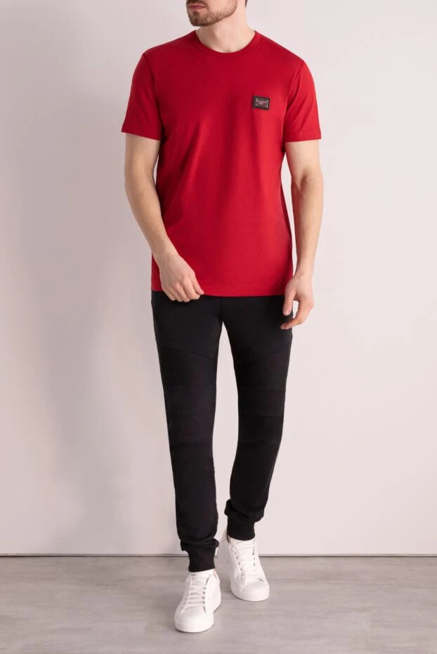 Dolce & Gabbana man men's red cotton t-shirt купить с ценами и фото 177107 - photo 2