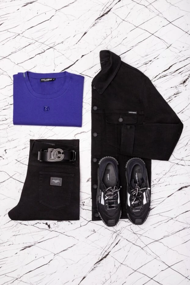 Men's black denim jacket made of cotton and elastane - photo 2