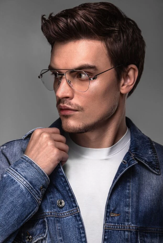 Мужская синяя джинсовая куртка из хлопка - фото 2