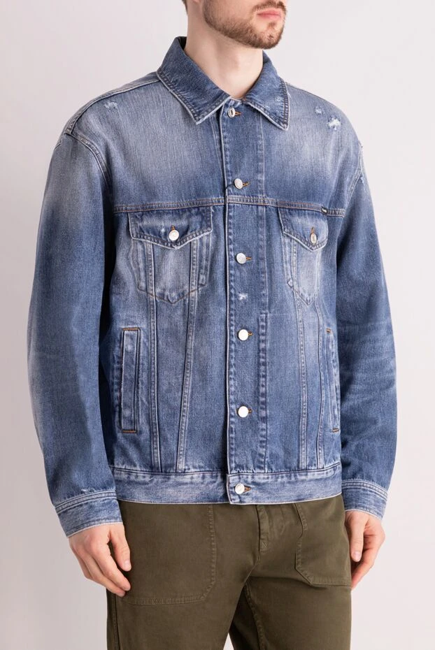 Scissor Scriptor man blue cotton denim jacket for men 170173 - photo 3