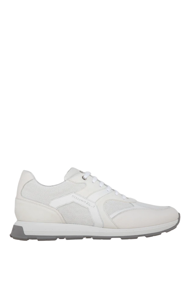 White men's genuine leather sneakers - photo 1