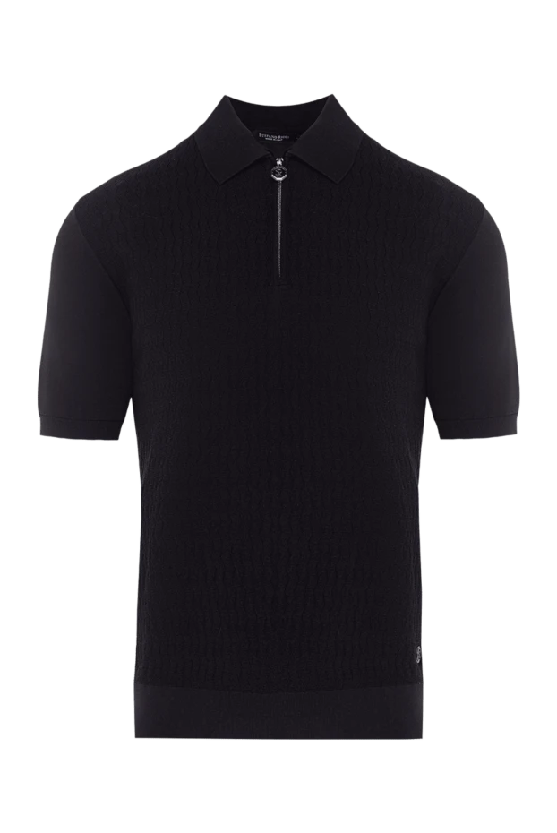 Stefano Ricci поло из шелка и хлопка мужское черное 177131 - фото 1