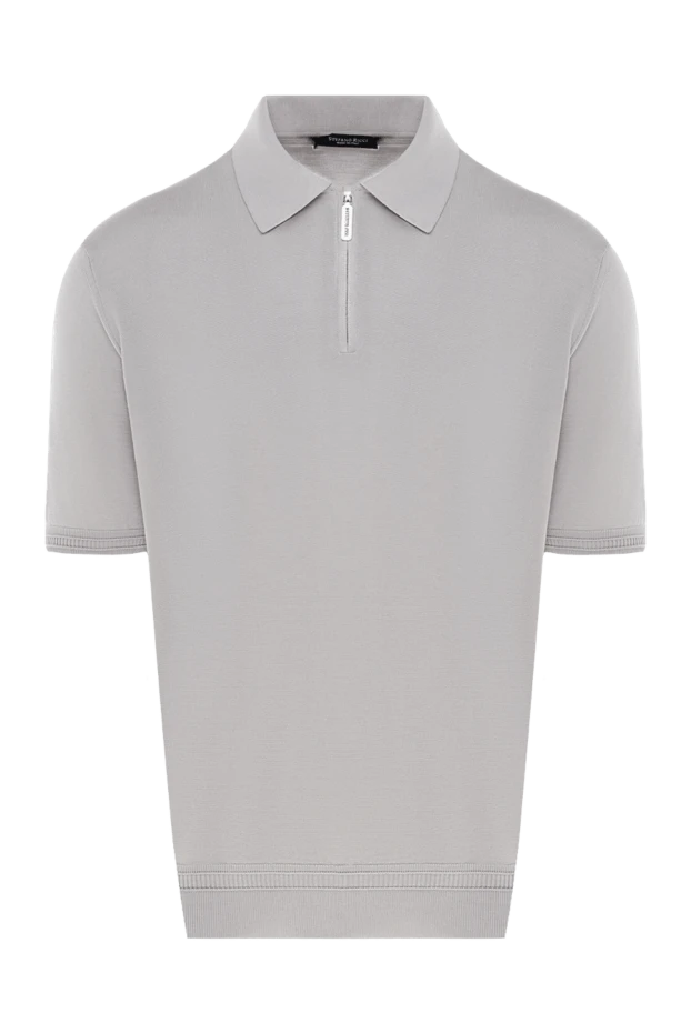 Поло из шелка мужское серое - фото 1