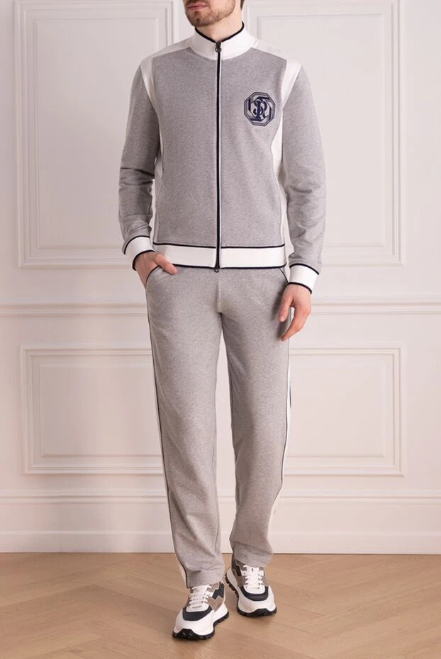 Stefano Ricci костюм прогулочный из хлопка и эластана серый 177142 - фото 2