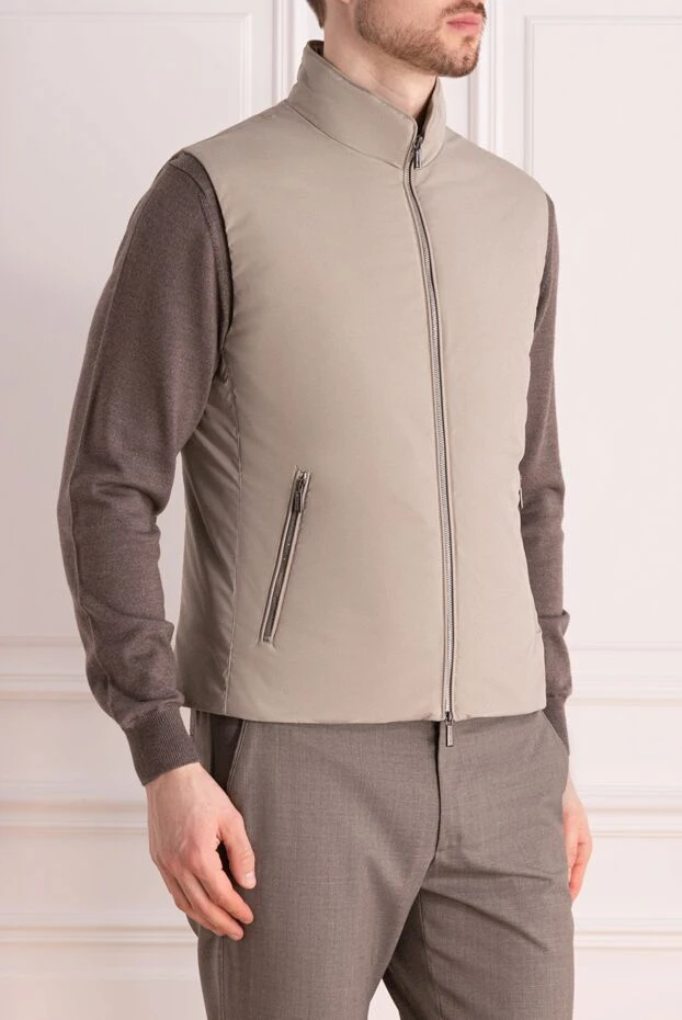Moorer мужской жилет в светло-сером оттенке с лаконичным дизайном на молнии 177160 - фото 3