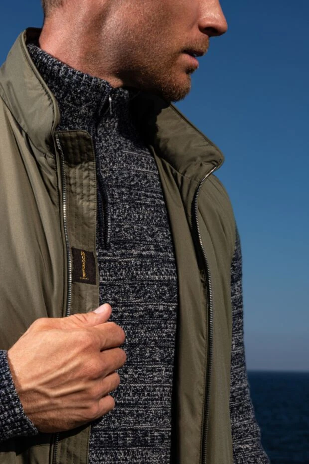 Moorer мужской жилет в оливковом цвете с современным минималистичным силуэтом 177161 - фото 2