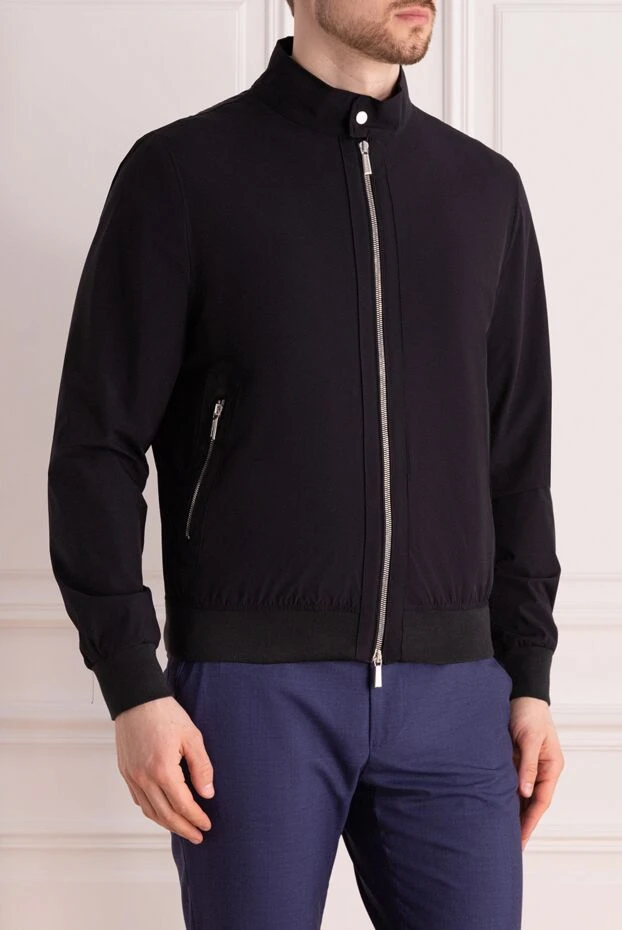 Moorer мужской бомбер в чёрном цвете из гладкой ткани с лёгким матовым блеском 177164 - фото 3