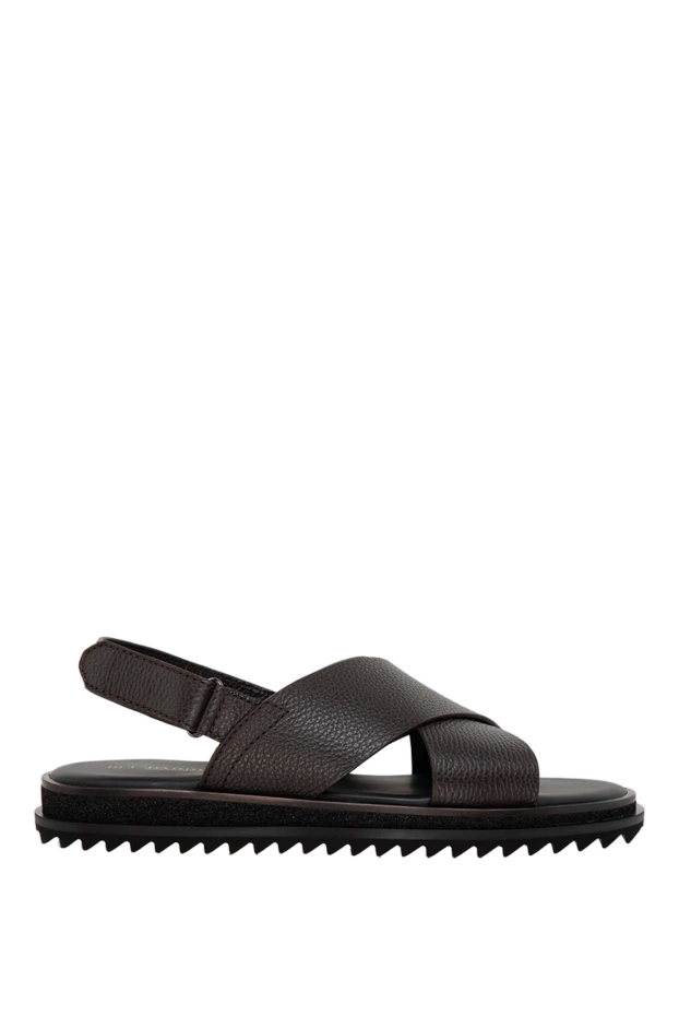 Flip flops made of genuine leather brown for men - photo 1