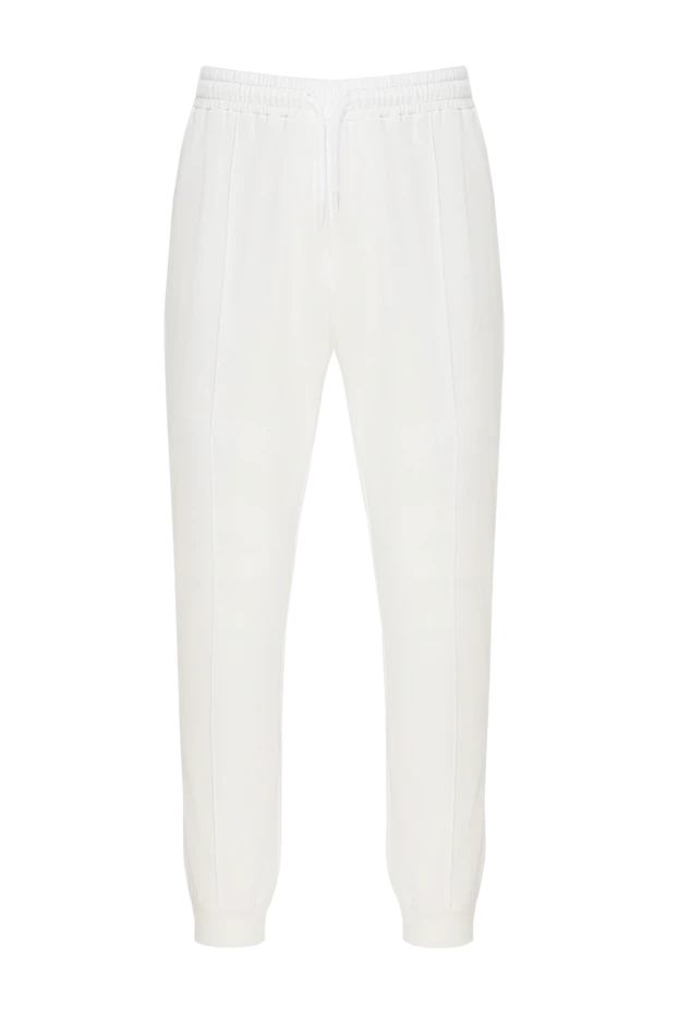 Barba Napoli man men's white cotton and polyamide trousers купить с ценами и фото 177192 - photo 1