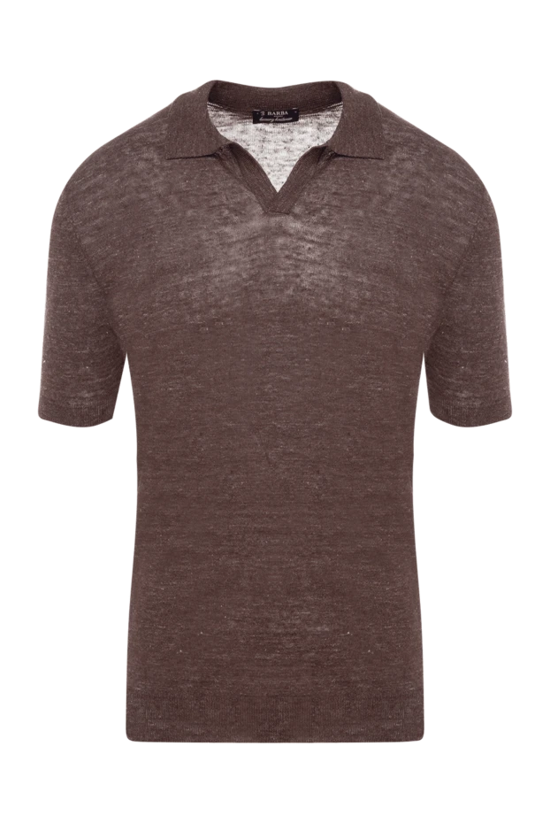 Barba Napoli man men's brown linen polo купить с ценами и фото 177195 - photo 1