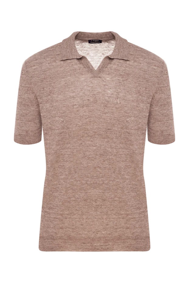 Barba Napoli man men's brown linen polo купить с ценами и фото 177197 - photo 1