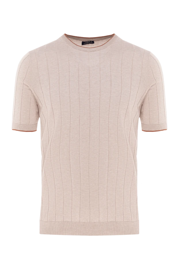 Barba Napoli man short sleeve silk jumper for men, beige купить с ценами и фото 177201 - photo 1