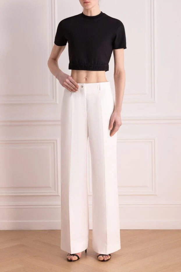 Dolce & Gabbana woman women's white cotton and elastane trousers купить с ценами и фото 177213 - photo 2