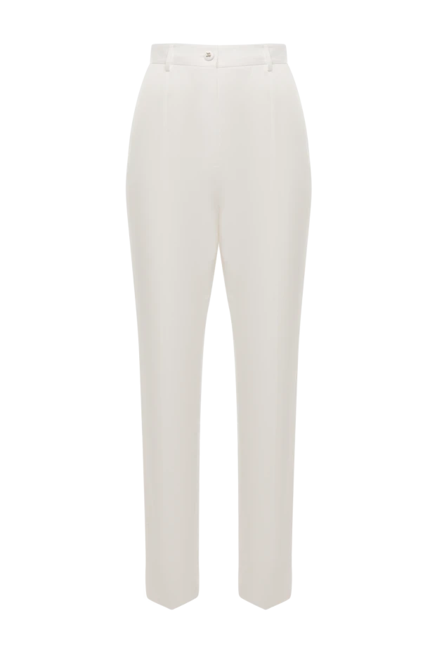 Dolce & Gabbana woman women's white cotton and elastane trousers купить с ценами и фото 177214 - photo 1