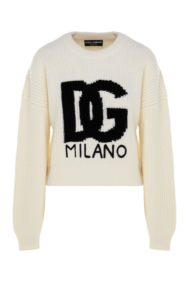 Dolce & Gabbana woman women's white wool jumper купить с ценами и фото 177216 - photo 1