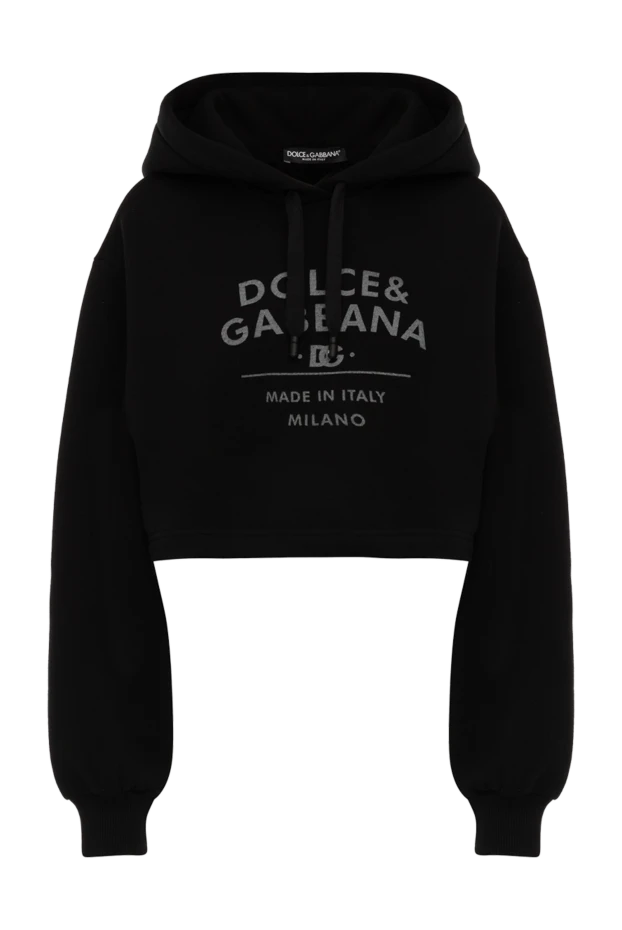 Dolce & Gabbana woman cotton and polyester hoodie for women, black купить с ценами и фото 177220 - photo 1