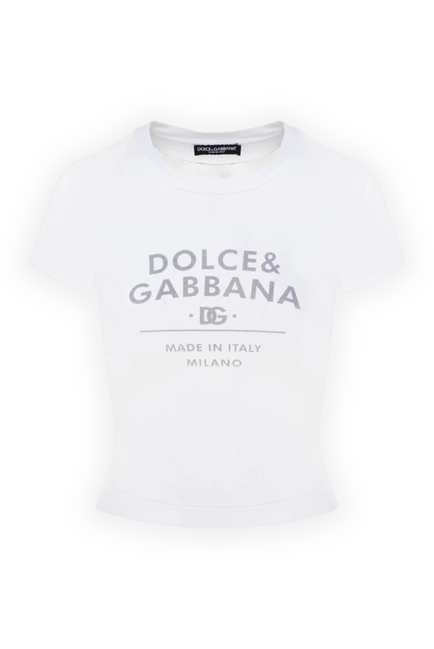 Dolce & Gabbana woman women's white cotton and elastane t-shirt купить с ценами и фото 177221 - photo 1