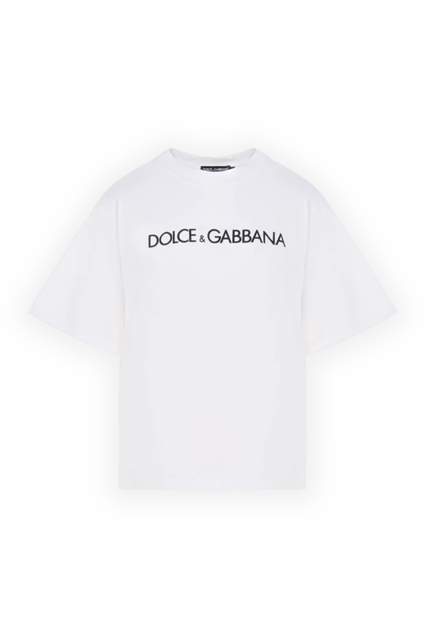 Dolce & Gabbana woman women's white cotton t-shirt купить с ценами и фото 177222 - photo 1