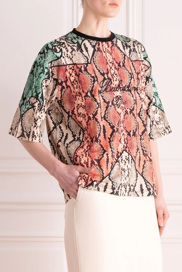 Balmain cotton t-shirt with multicolor snake print and logo
 177234 - photo 3