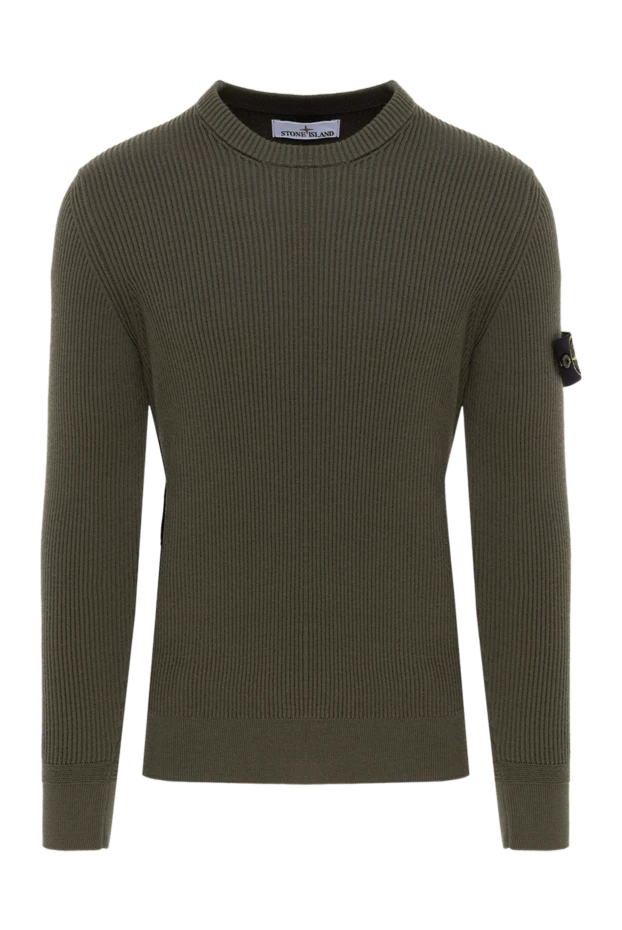 Stone Island man men's long sleeve wool jumper green купить с ценами и фото 177258 - photo 1