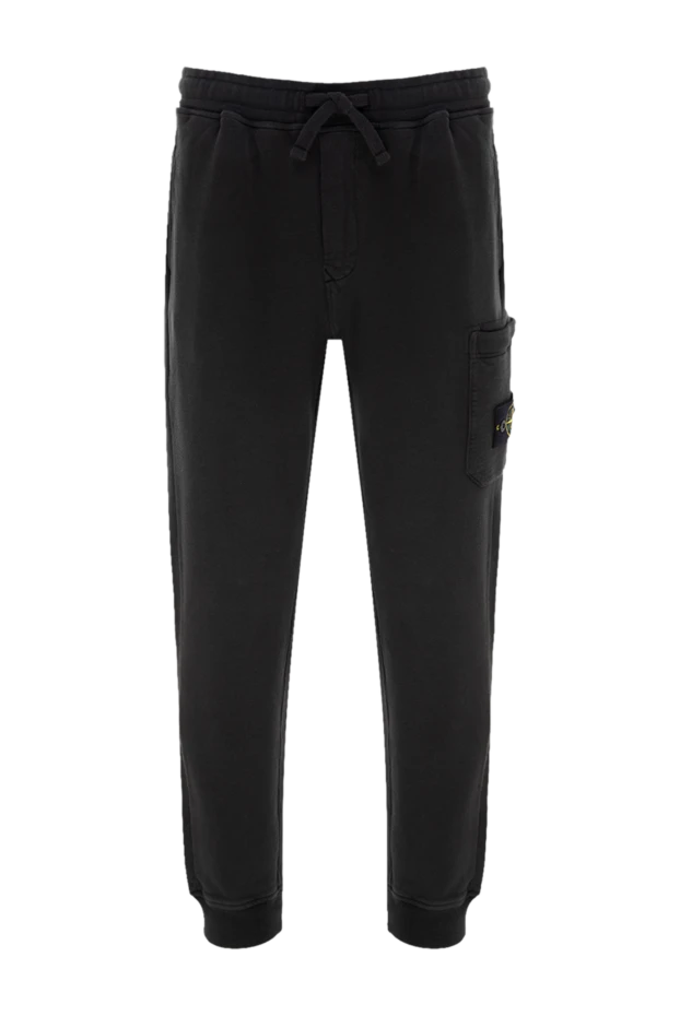 Stone Island man men's black cotton trousers купить с ценами и фото 177260 - photo 1