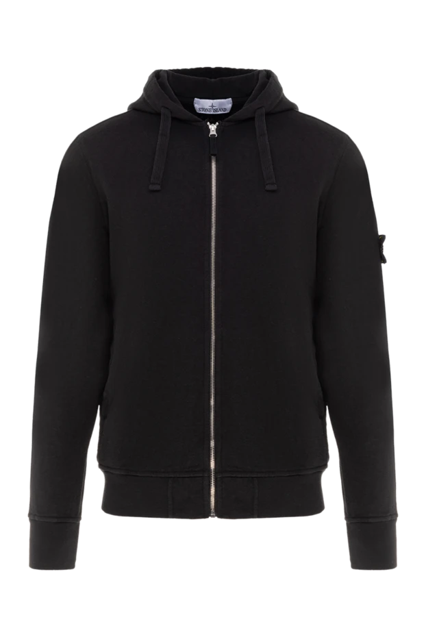 Stone Island man men's cotton sports jacket, black купить с ценами и фото 177263 - photo 1