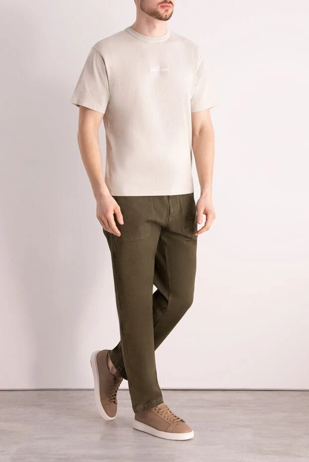 Stone Island man men's cotton and elastane trousers green купить с ценами и фото 177264 - photo 2